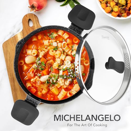 6 Quart Granite Nonstick Pasta Pot with Strainer Lid (Black / 6 Quarts)