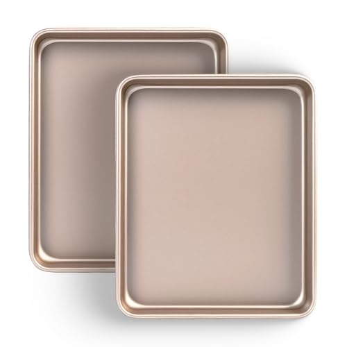 Toaster Oven Pans Set of 2 (Gold-11*9*1 inch)
