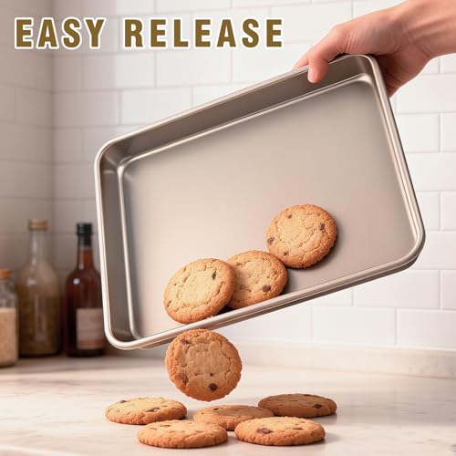 Toaster Oven Pans Set of 2 (Gold-11*9*1 inch)
