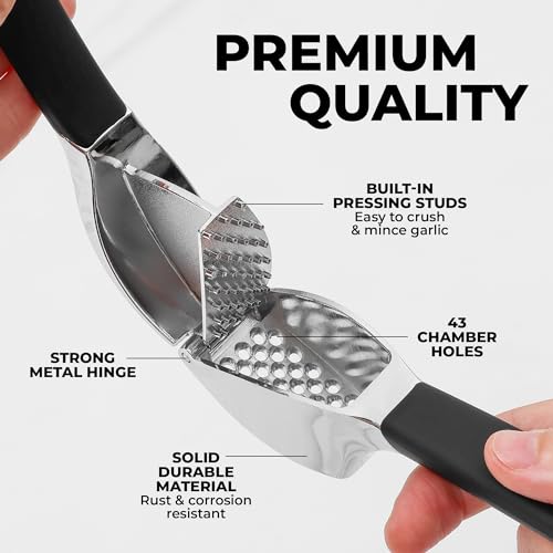 Metal Comfort Grip Garlic Press (Black)