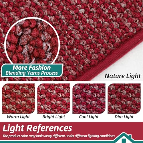 Kitchen Rugs and Mats 2PCS Non (Red / 20"x32"+20"x48" (Rectangular))