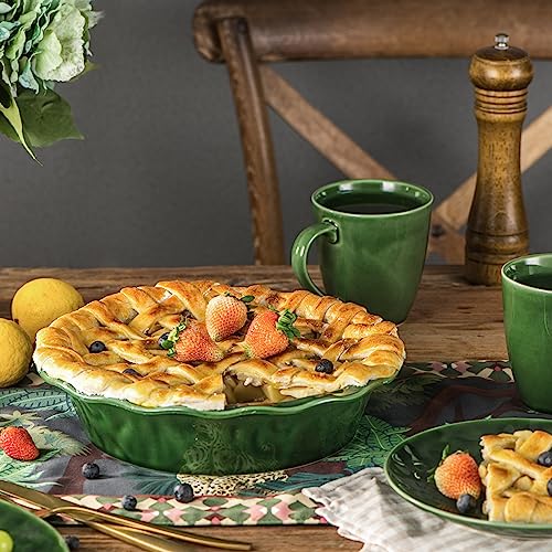Ceramic Pie Pan (Green)