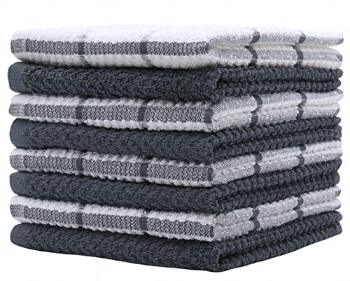 Cotton Dish Towels For Kitchen (Grey Multi)