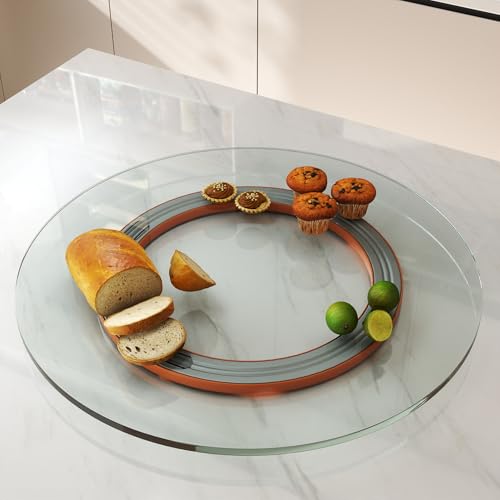 23.6" Lazy Susan for Table Top Tempered Glass Rotating Serving Tray for Dining Table (Glass / 60CM)