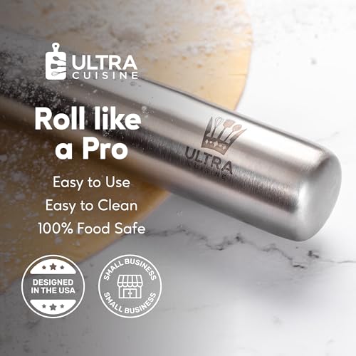 French Rolling Pin for Baking (Stainless Steel Classic)