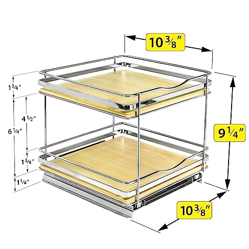 lite™ Pull Out Spice Organization for Cabinets (Wood / 10-1/4" - 2 Tier)