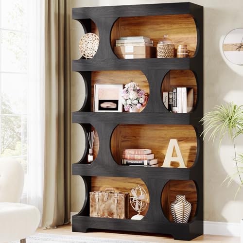 71" Tall Bookcase (Black & Brown)