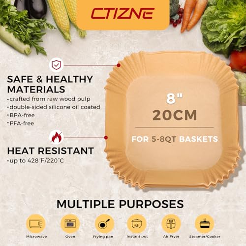 Air Fryer Liners Disposable (8"Square)