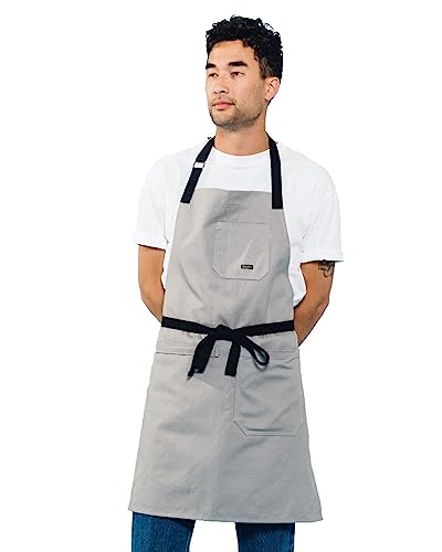 Daily Cotton Kitchen Apron for Cooking (Light Grey)