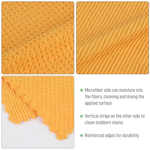 Dish Cloth for Washing Dishes Kitchen Washcloth Cleaning Cloth (Assorted Color-3 / 12inchx12inch 10pack)
