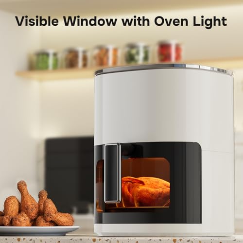 Air Fryer 6.34 QT Digital Airfryer with Visible Window (Beige-6.34 QT / Beige)