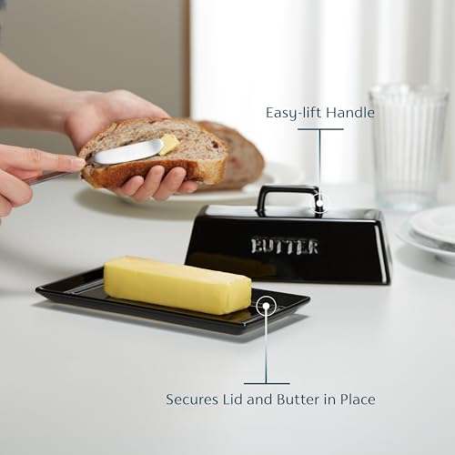 Ceramic Butter Dish with Lid (Black)