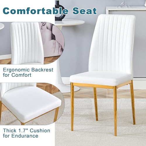White Golden Dining Chairs Set (G- White)