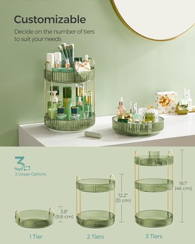 3 Tier Makeup Organizer (Pale Green / Round)