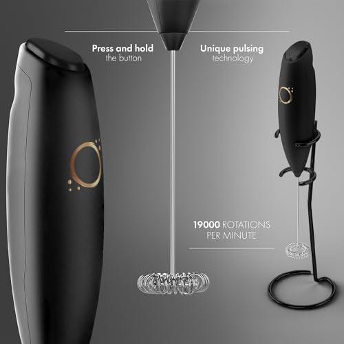 Milk Frother Handheld (Matte Black Onyx)