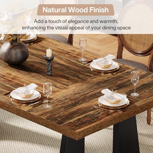 70.86" Rectangular Dining Table for 6 (Dark Brown)