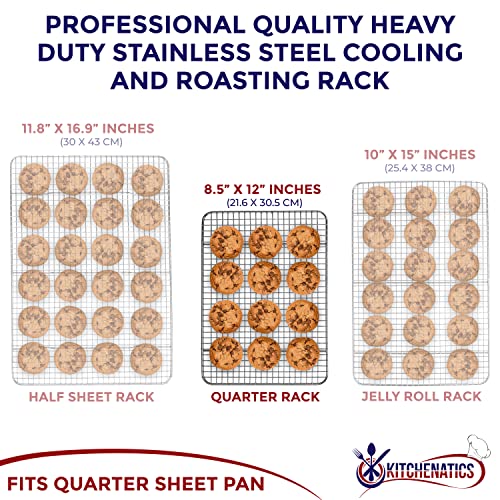 Quarter Sheet Cooling Rack Stainless Steel Oven Safe Set 2 (8.5" x 12" Quarter Sheet (SMALL) - 2 PCS)