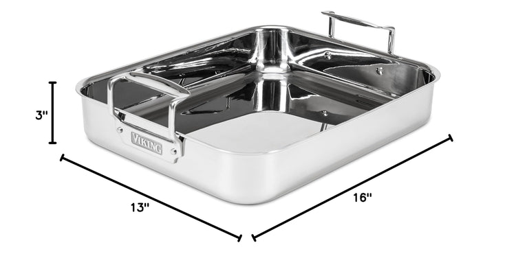 3 Ply Stainless Steel Roasting Pan with Non Stick Rack (Stainless Roaster Pan with Rack)