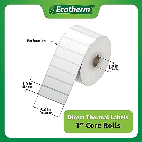 3" x 1" Thermal Labels (3 x 1 White - 15000 Labels)