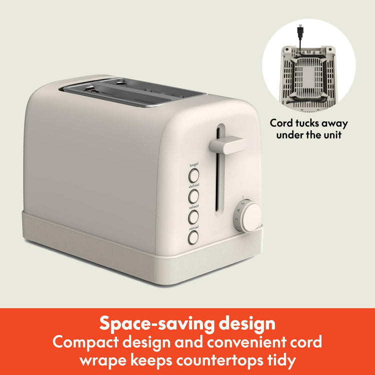 2 Slice Toaster with Extra Wide Slots and 6 (Oatmilk / 2 Slice)
