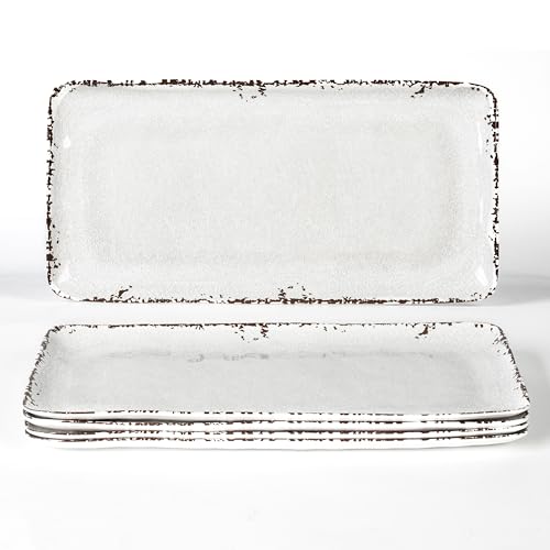 Farmhouse Rustic 14" x 7" White Serving platter (Farmhouse Rect Platter)