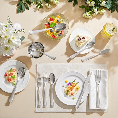 65 Piece Flatware Set (65-Piece / Matte Silver)