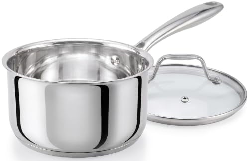 2 Quart Stainless Steel Saucepan with Lid (2 Quarts)