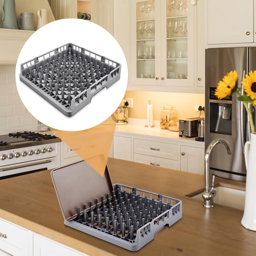 1 Pack Commercial Dishwasher Tray Rack (Gray / Peg Dish Opening)