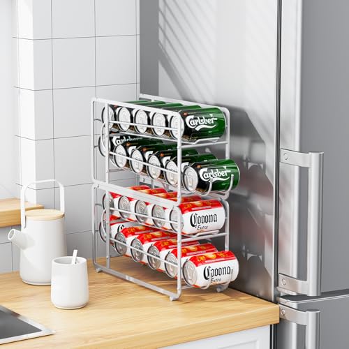 Soda Can Organizer Storage Rack (White)