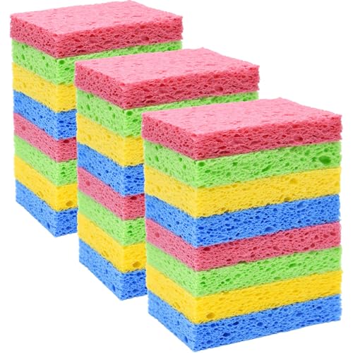 24 Pack Kitchen Sponges Natural Cellulose Compressed Sponges for Cleaning Reusable Dish Sponge Kitchen Non