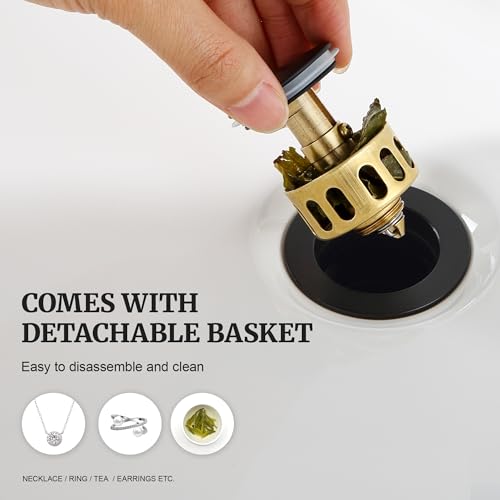 Bathroom Sink Stopper (Without Overflow / Matte Black)