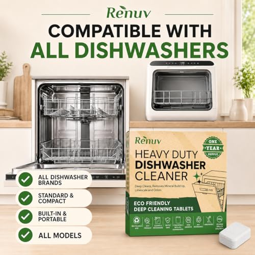 Heavy Duty Dishwasher Cleaner & Deodorizer (12 Tablets)