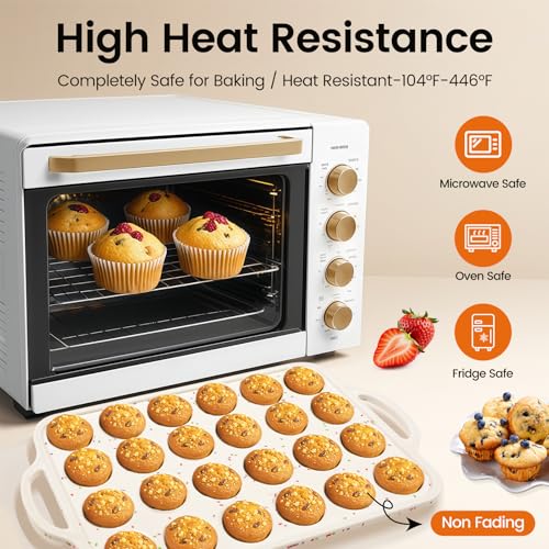 Silicone Muffin Pans With Metal Reinforced Frame (Mini: 24cups)