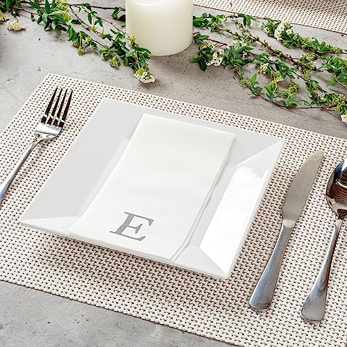 Silver Letter E Linen (Silver / 2000 Count / E)