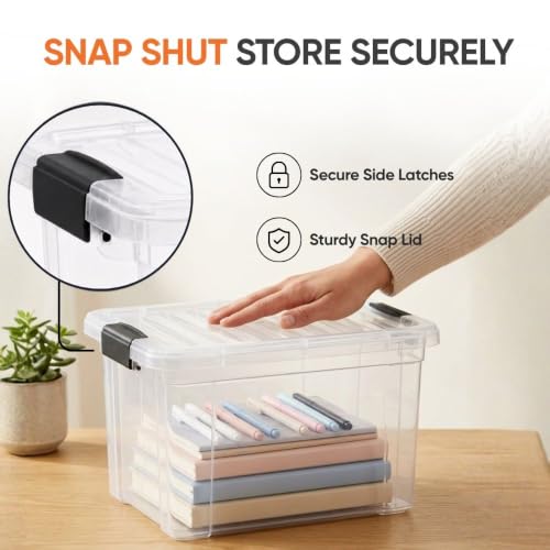 Small Clear Storage Boxes with Lids (4.75 Quart)