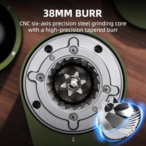 DM09 Coffee Grinder Electric with CNC Steel Burr (Green)