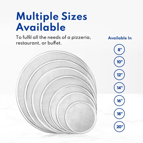 Restaurant Grade Seamless Aluminum Pizza Baking Screen (14-Inch / Silver)