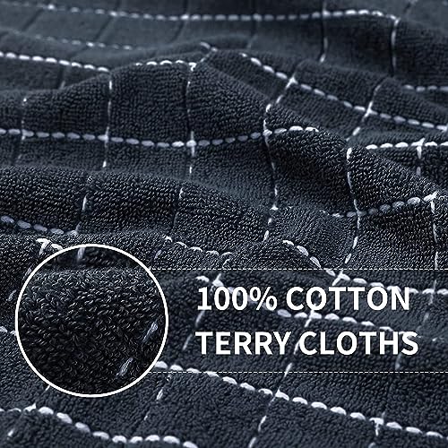 100% Cotton Terry Kitchen Towels (Dark Grey / 13 X 28 - 8 Pack)