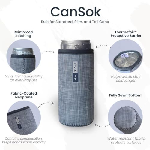 CanSok Sleeve for Beer & Soda Insulated Neoprene Cover (Cherry Picked / 12oz Can Sleeve)