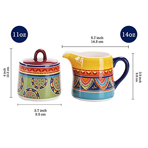 Tunisian Ceramic Sugar and Creamer Set (Orange)