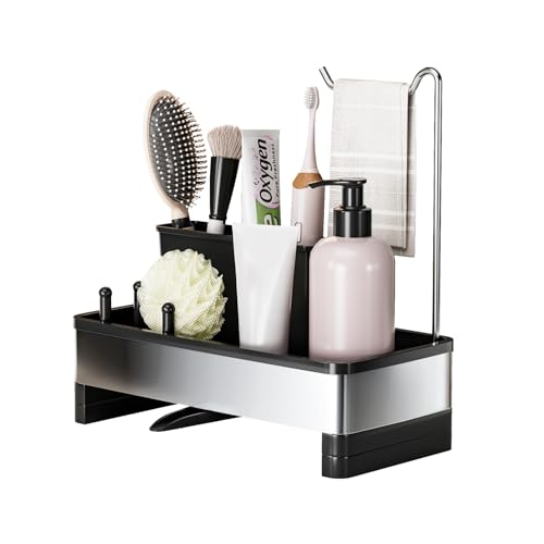 Sponge Holder for Kitchen Sink (D-black)
