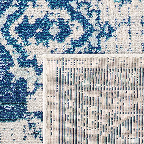 Monaco Collection Runner Rug (2'2" x 6' (Rectangular) / Ivory/Blue)