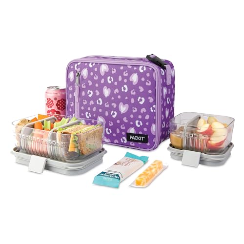 Freezable Classic Lunch Box (Leopard Hearts Purple)