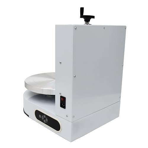 Cake Decorating Coating Machine Cream Spreading Automatic Frosting Turntable with Graduated Scraper 60 (4-12inch / White)