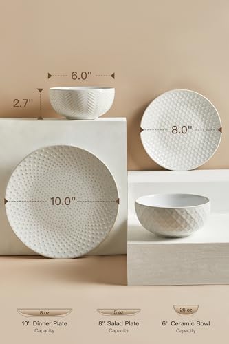 24 Piece Dinnerware Sets for 8 (White / 24Pcs (Service for 8))