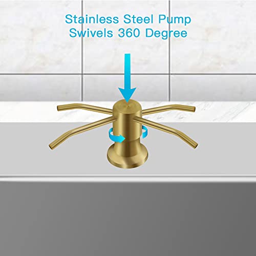 Dish Soap Dispenser for Kitchen Sink (Golden)