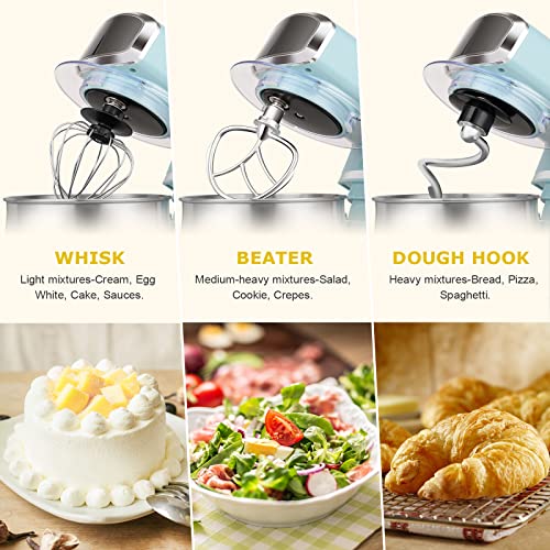 Stand Mixer 3.2Qt Small Electric Food Mixer (Blue)