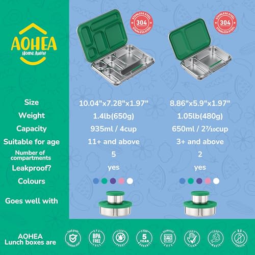 Stainless Steel Bento Box Kids (Green-05)