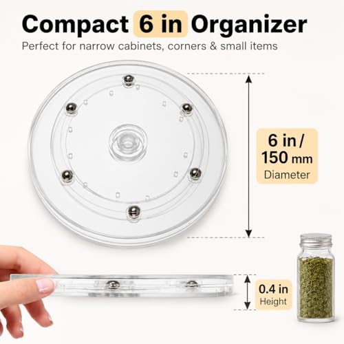 6 Pack Small Lazy Susan 6 inch (6 Inch)