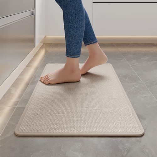 Kitchen Rugs Kitchen Mats for Floor Non Slip Washable Beige 17"x30" (A- Beige / 17"x30")